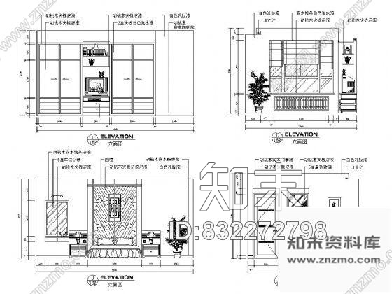 图块/节点主卧室立面设计图cad施工图下载【ID:832272798】