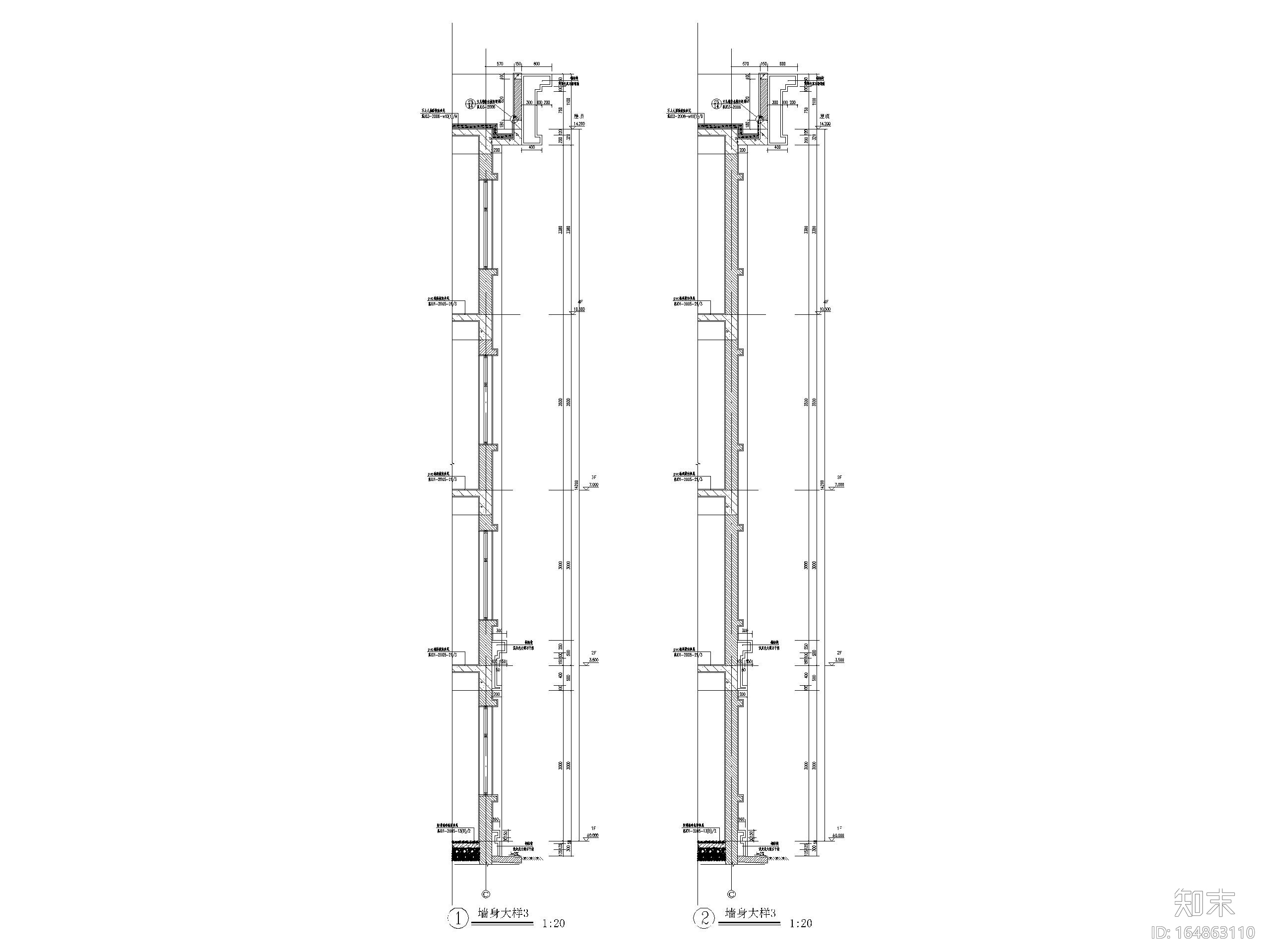 四层中学教学楼建筑方案图（CAD）施工图下载【ID:164863110】