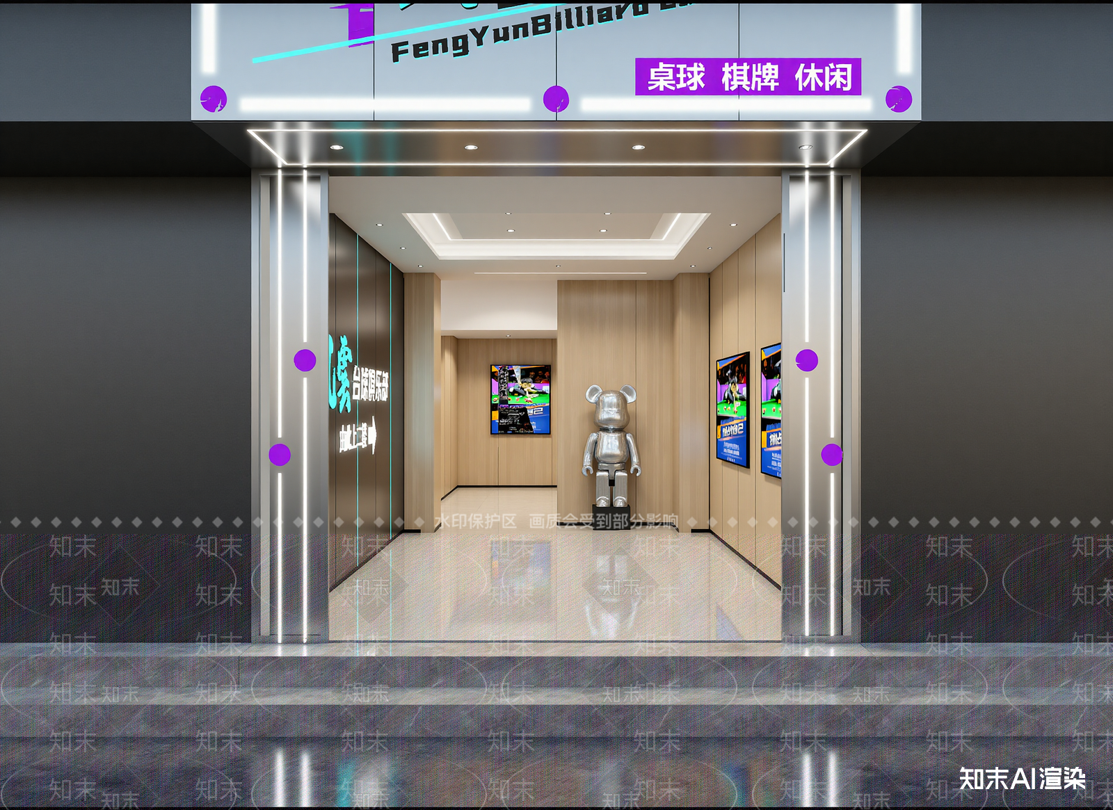 台球室3D模型下载【ID:1214082322】