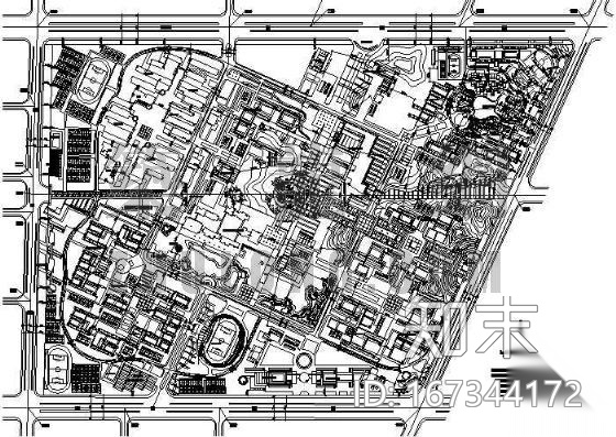 某高校新校区规划cad施工图下载【ID:167344172】