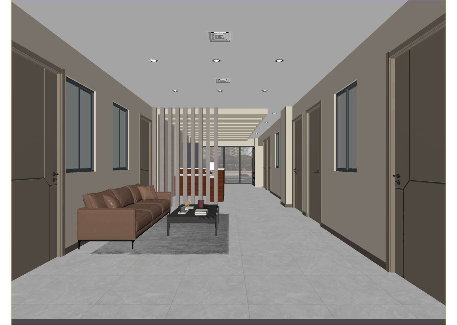 现代走廊3D模型下载【ID:1214603581】