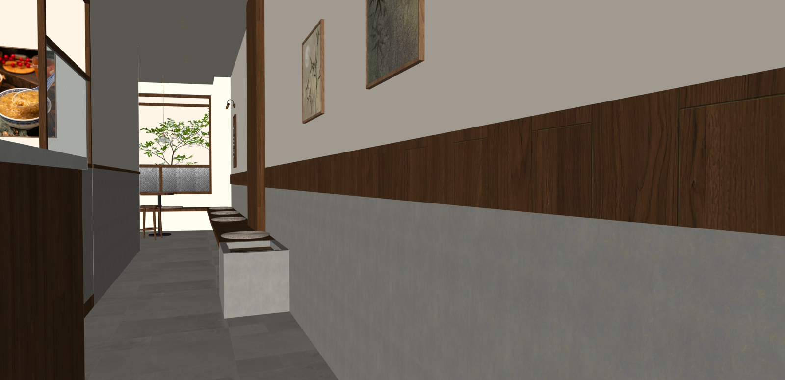 新中式奶茶店SU模型下载【ID:1216028804】