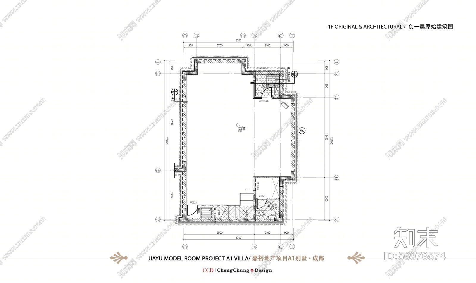 郑中-CCD-嘉裕地产成都A1别墅样板房cad施工图下载【ID:56976574】