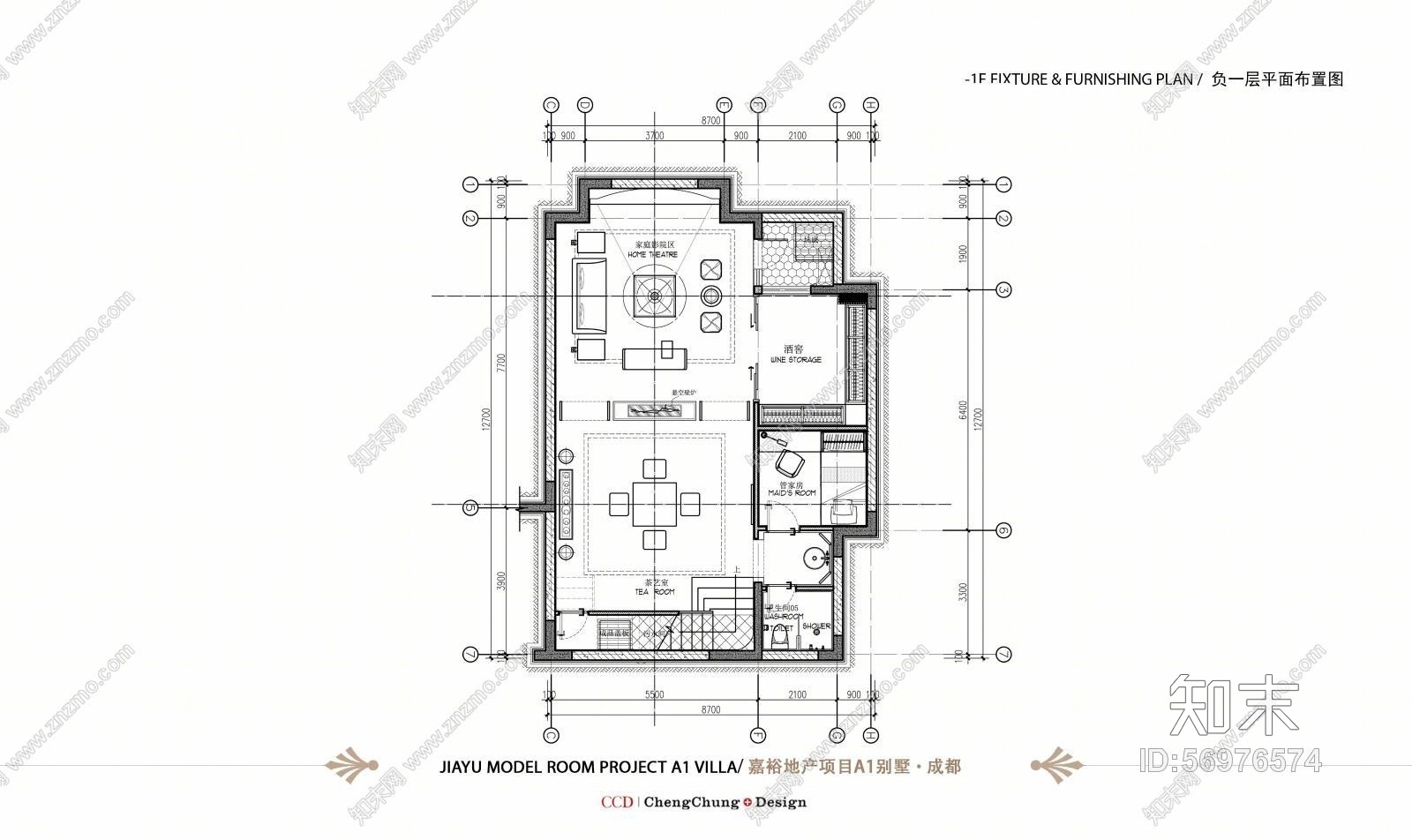 郑中-CCD-嘉裕地产成都A1别墅样板房cad施工图下载【ID:56976574】