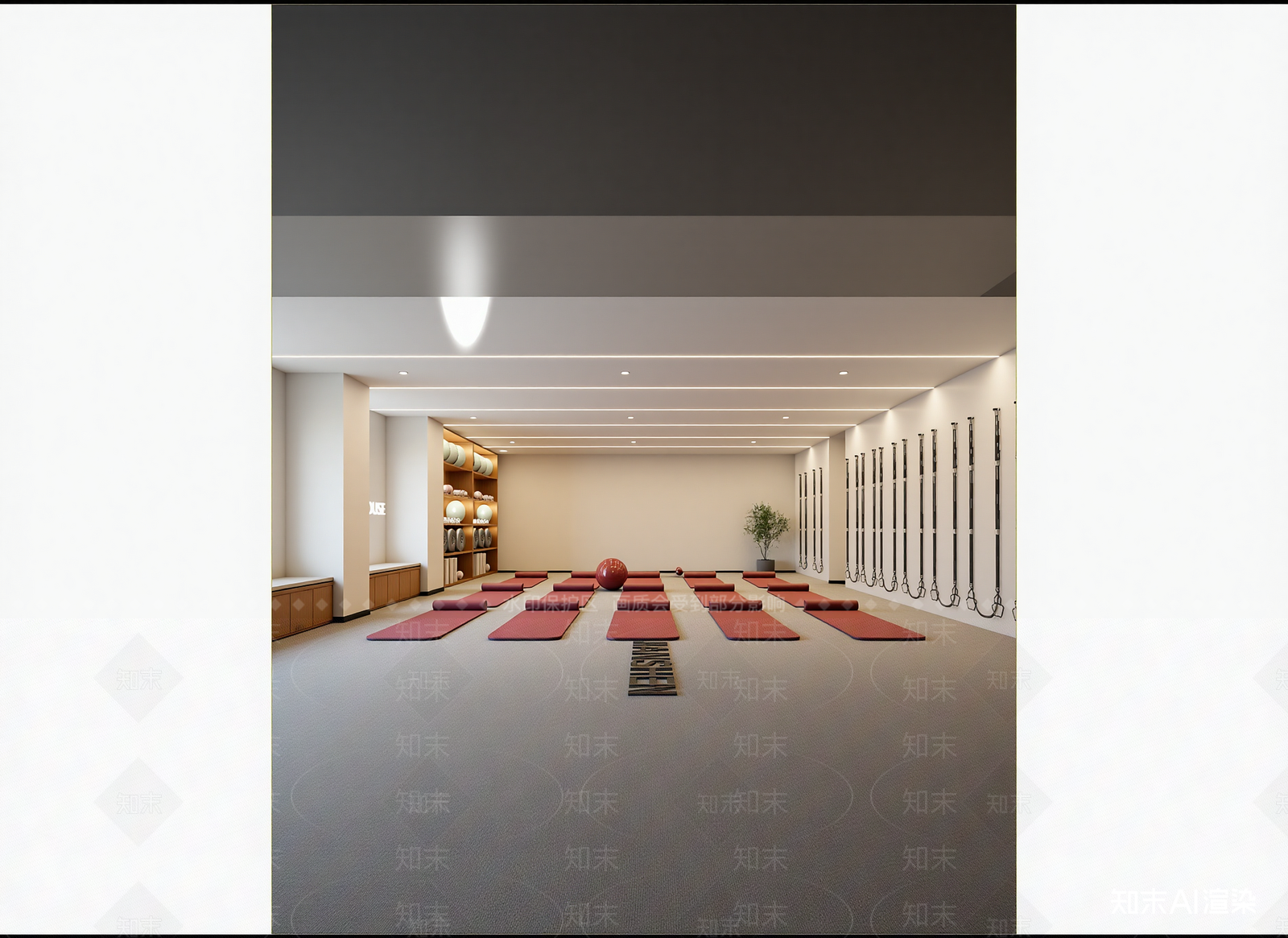 工业风瑜伽室3D模型下载【ID:1214310249】