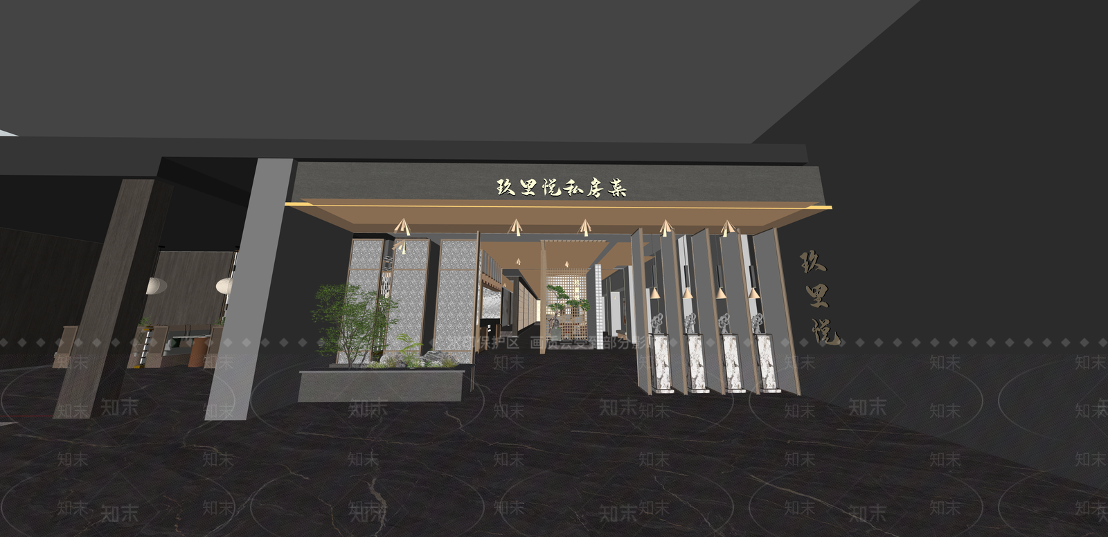 现代酒店大堂SU模型下载【ID:1215201381】