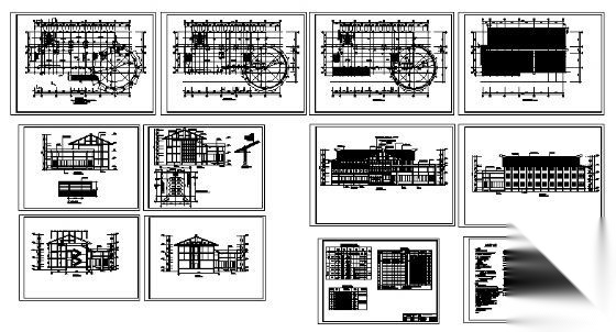 宣传文化中心建筑施工图cad施工图下载【ID:166555100】