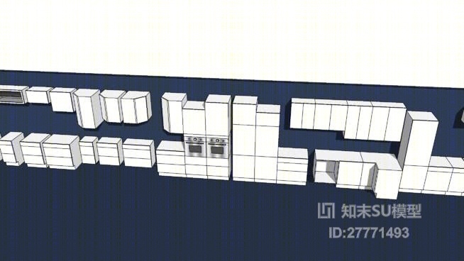 厨房壁柜SU模型下载【ID:27771493】