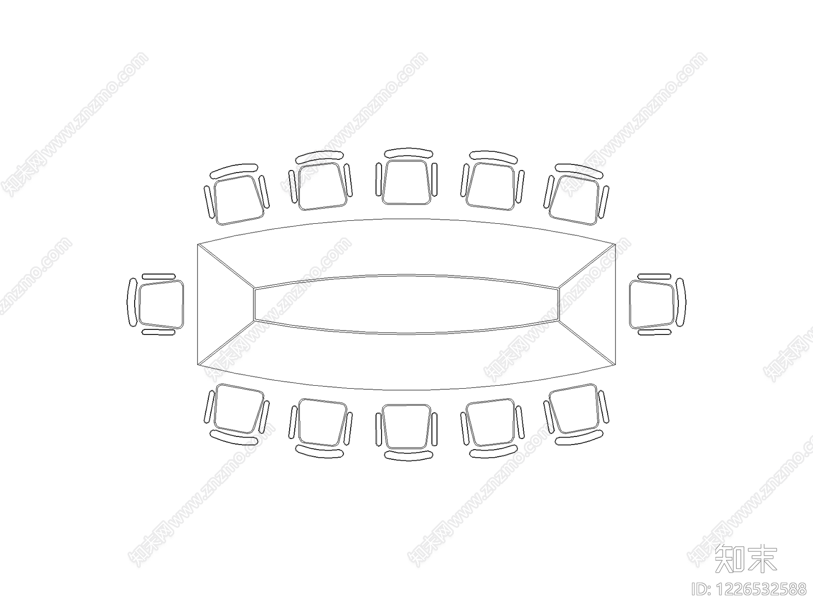 现代桌椅CAD图纸