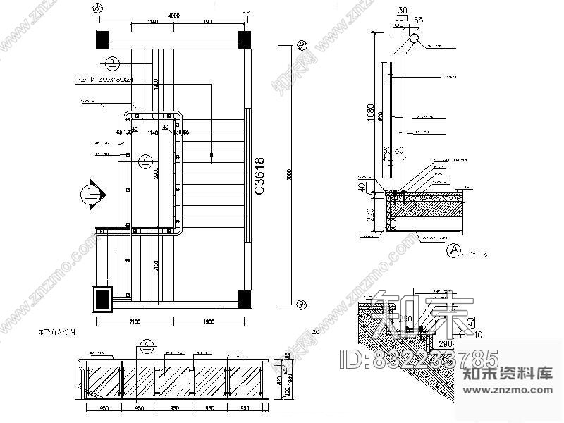 图块/节点酒店前厅楼梯详图cad施工图下载【ID:832233785】