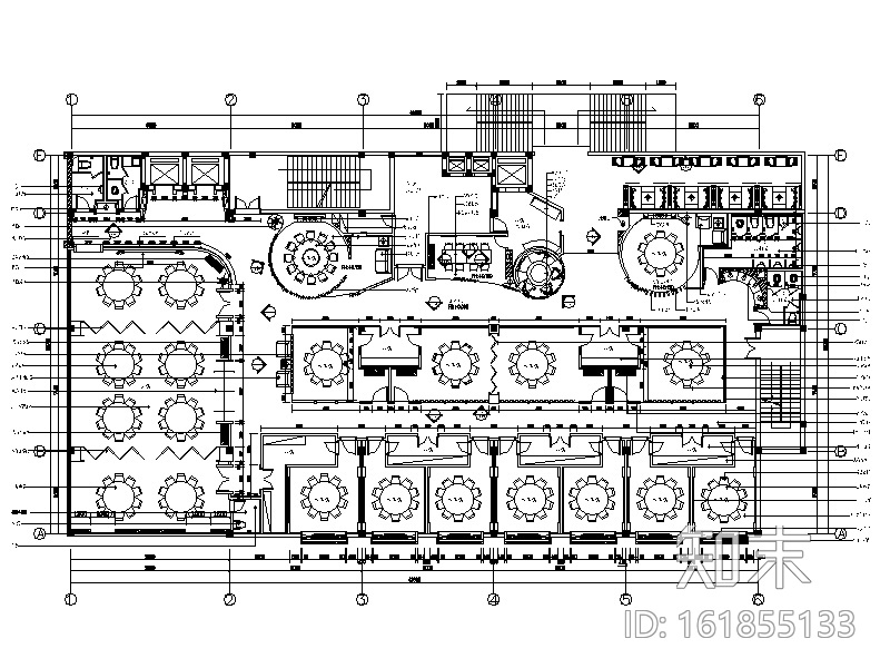 某知名品牌连锁酒店餐厅设计CAD施工图施工图下载【ID:161855133】