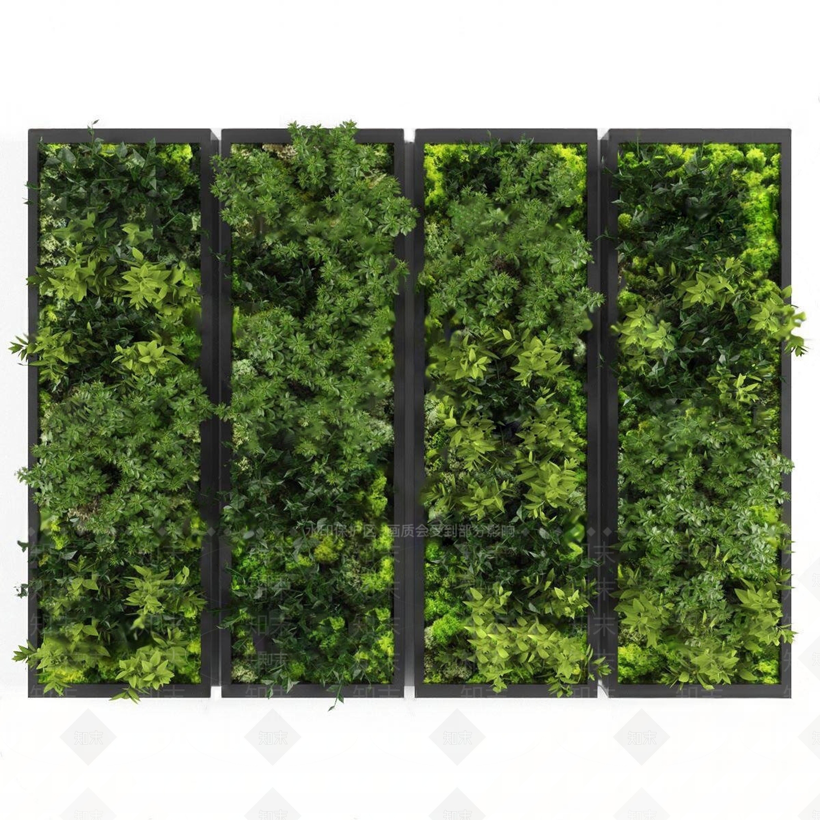 现代植物墙3D模型下载【ID:1108677501】