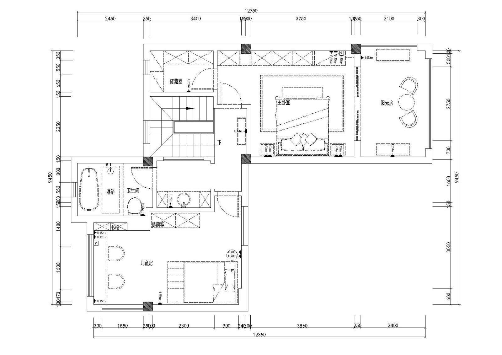 [江苏]-南京碧桂园凤凰岛200㎡住宅施工图施工图下载【ID:160490141】