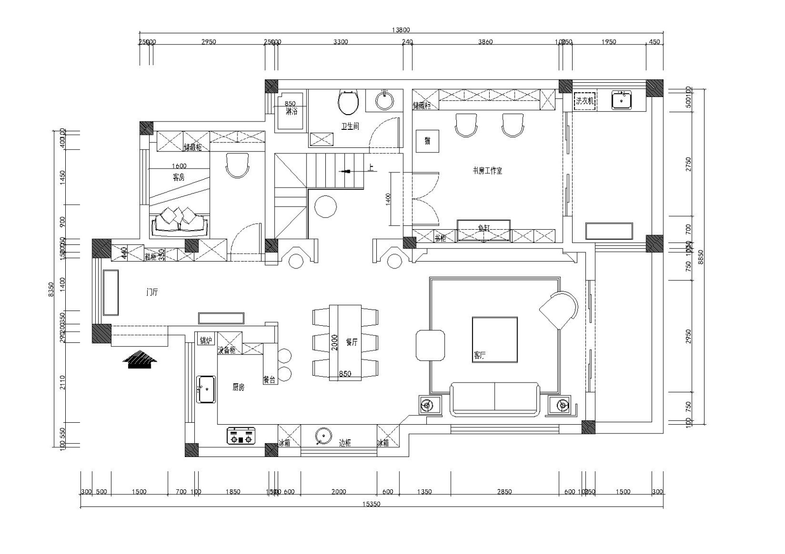 [江苏]-南京碧桂园凤凰岛200㎡住宅施工图施工图下载【ID:160490141】