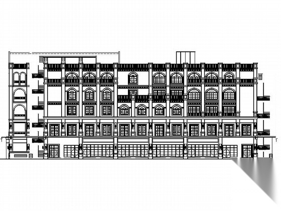 [重庆]某商业广场五层欧式商业建筑施工图（7号楼）cad施工图下载【ID:166804141】