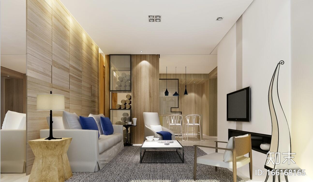 [江苏]现代简约B户型样板房装修与照明设计施工图施工图下载【ID:166168165】