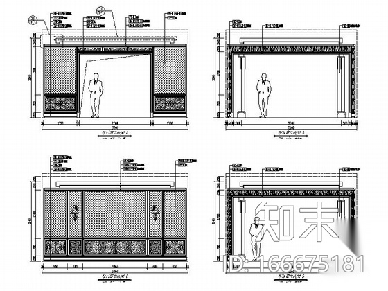 精品中式韵味三层别墅样板房室内设计装修施工图cad施工图下载【ID:166675181】