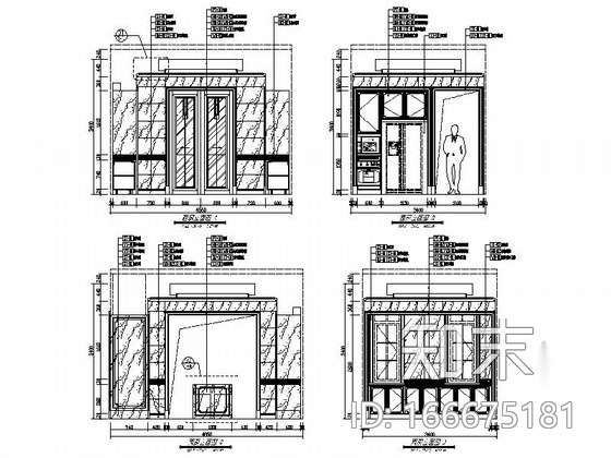 精品中式韵味三层别墅样板房室内设计装修施工图cad施工图下载【ID:166675181】