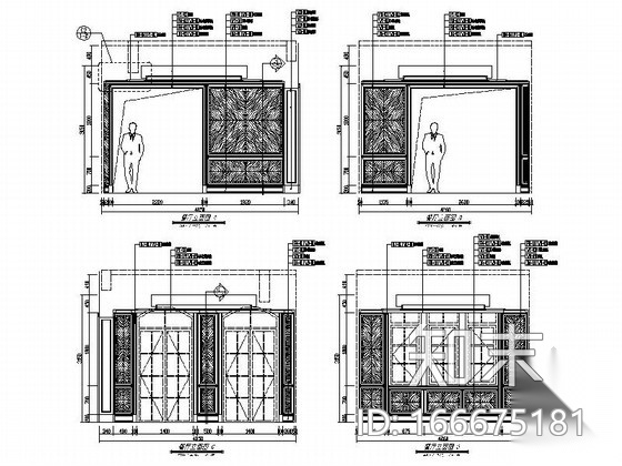 精品中式韵味三层别墅样板房室内设计装修施工图cad施工图下载【ID:166675181】