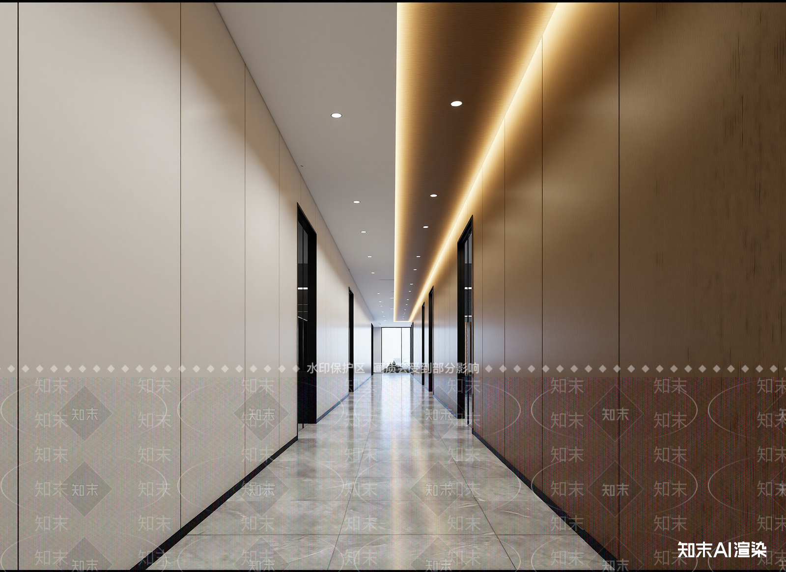 现代酒店走廊3D模型下载【ID:1215175777】