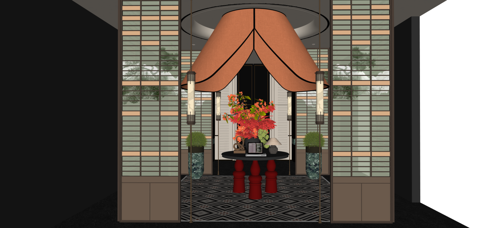 现代玄关SU模型下载【ID:1222283955】