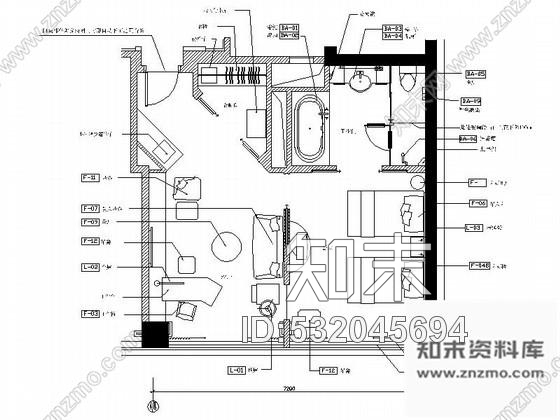 施工图星级酒店标准客房装修设计图施工图下载【ID:532045694】
