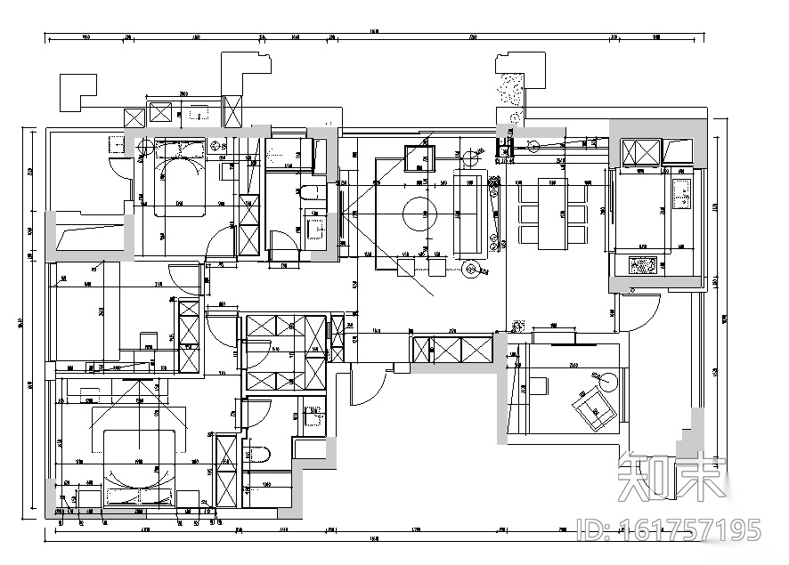 理性与感性|富阳绿城景和园住宅设计施工图（附效果图）施工图下载【ID:161757195】