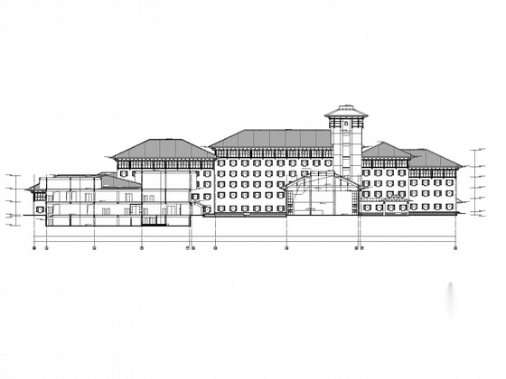 [江西]四层新中式风格宾馆建筑施工图cad施工图下载【ID:167241154】