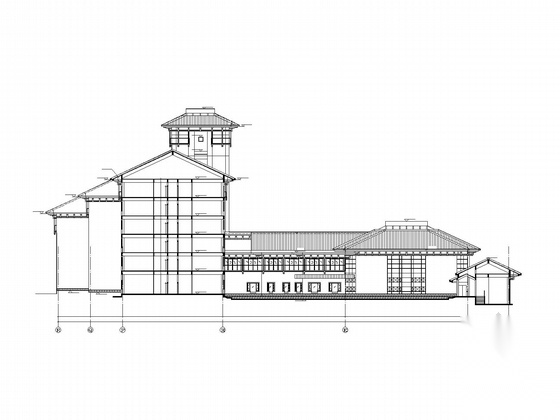 [江西]四层新中式风格宾馆建筑施工图cad施工图下载【ID:167241154】