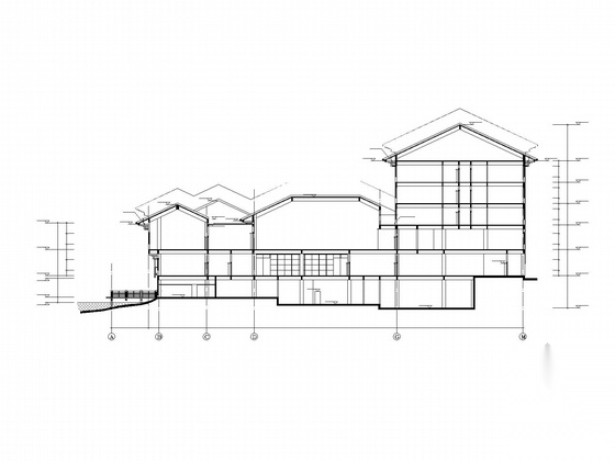 [江西]四层新中式风格宾馆建筑施工图cad施工图下载【ID:167241154】