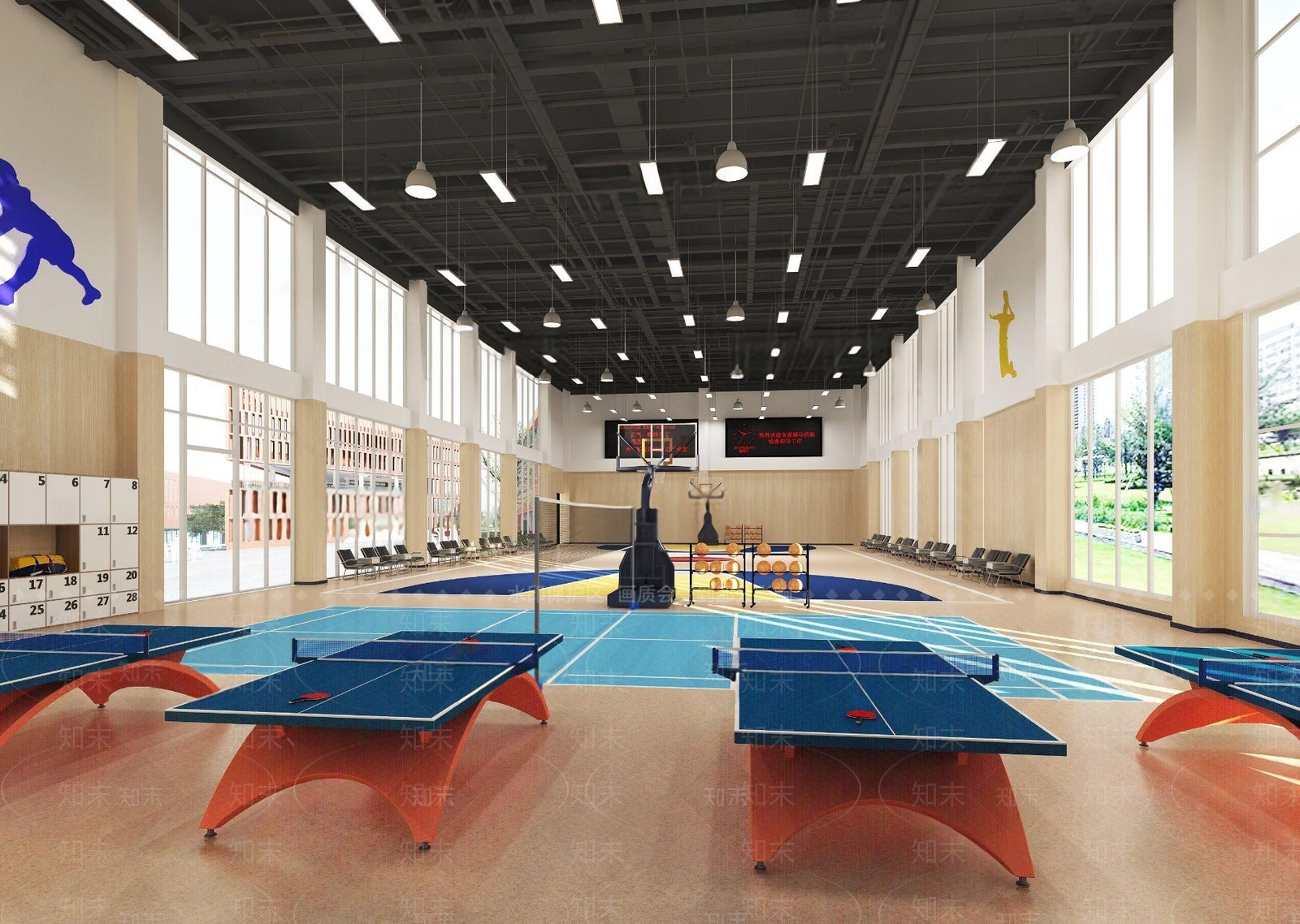 现代乒乓球馆3D模型下载【ID:1111967543】