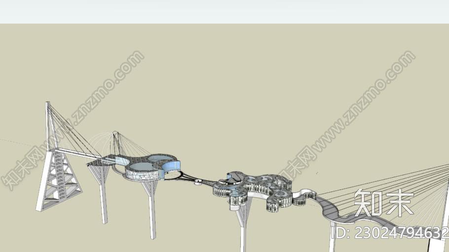 这座桥SU模型下载【ID:1162595729】