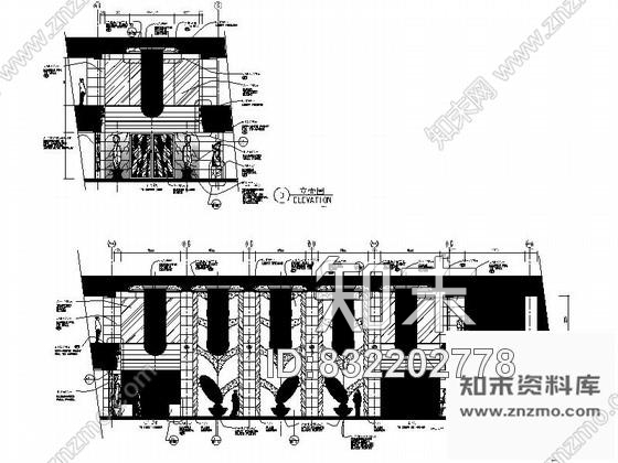 图块/节点时尚酒店大堂立面图cad施工图下载【ID:832202778】