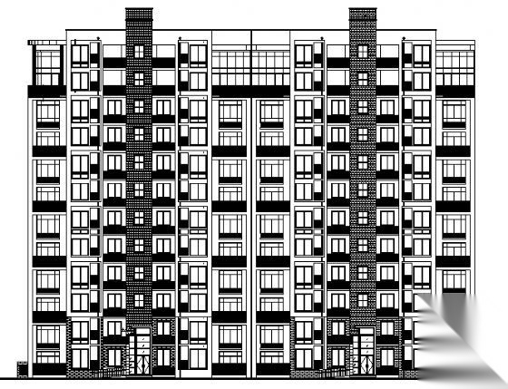 某十二层住宅楼建筑方案图cad施工图下载【ID:149851137】