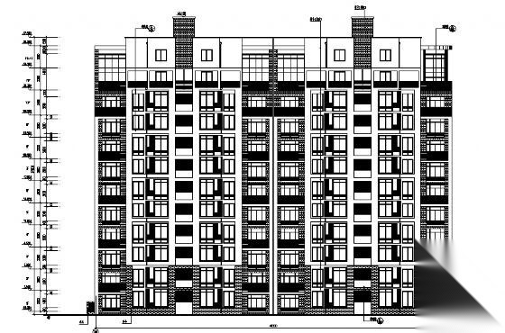某十二层住宅楼建筑方案图cad施工图下载【ID:149851137】