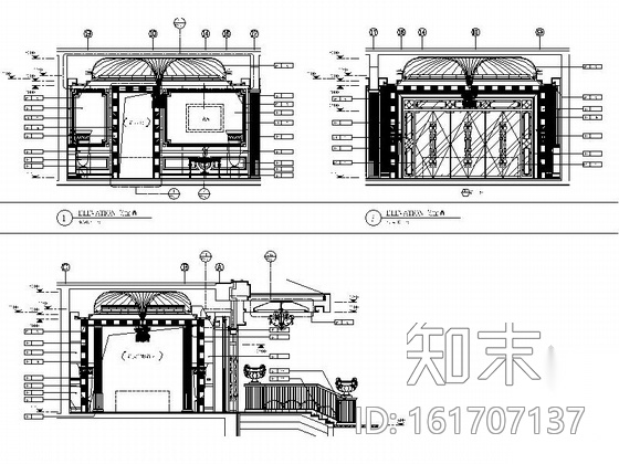 [北京]售楼处首层大堂及电梯厅CAD施工图(含实景图）施工图下载【ID:161707137】