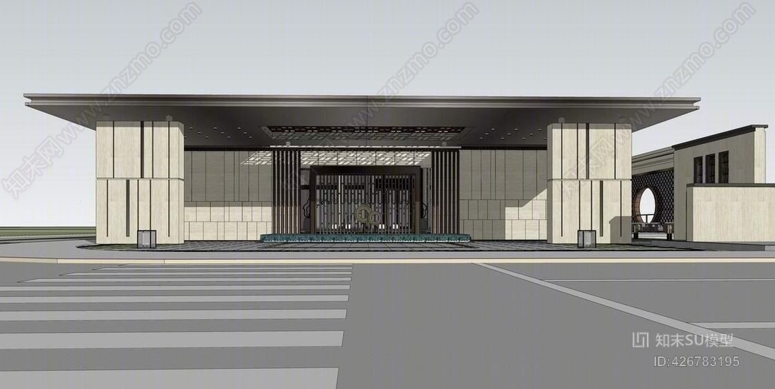 中式示范区SU模型下载【ID:426783195】