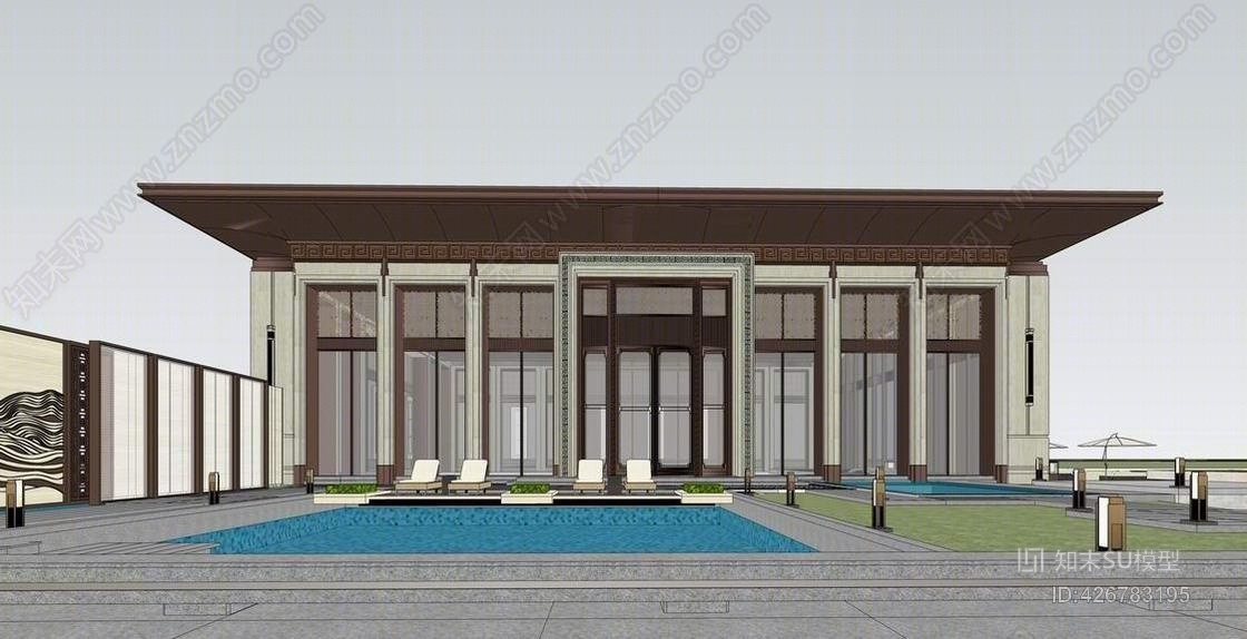 中式示范区SU模型下载【ID:426783195】