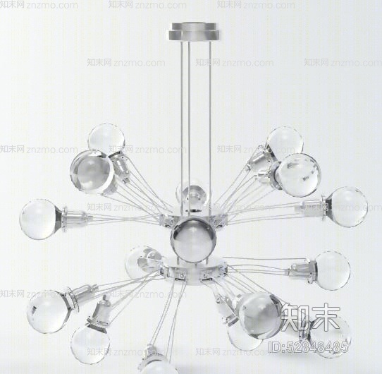 现代铁艺吊灯3D模型下载【ID:52848485】