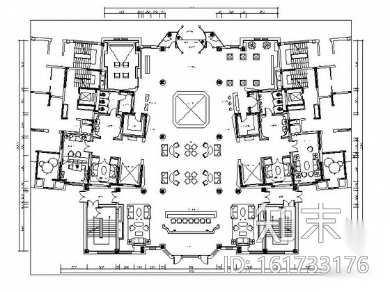 [长春]精品新古典主义风格售楼处装修施工图（含效果图）cad施工图下载【ID:161733176】