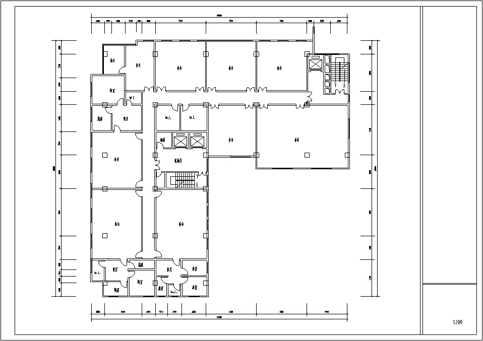 5套现代风多高层办公楼设计施工图CAD施工图下载【ID:166815119】