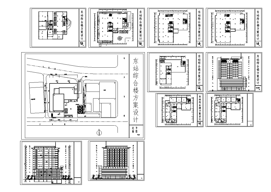 5套现代风多高层办公楼设计施工图CAD施工图下载【ID:166815119】