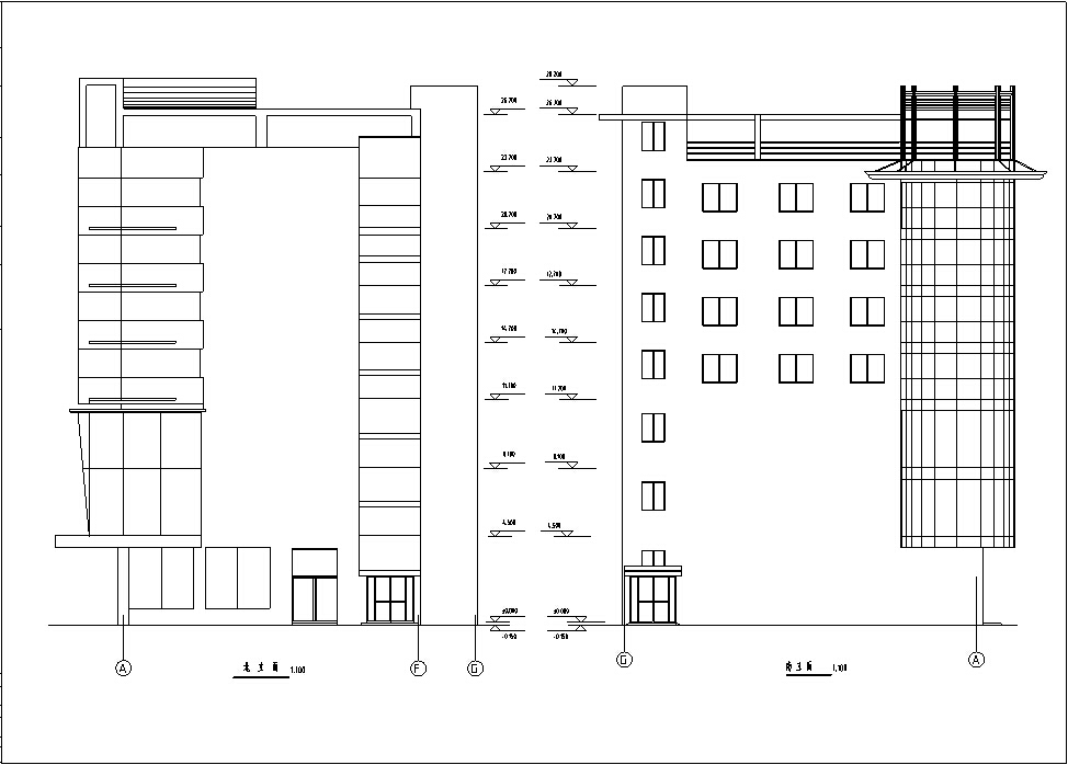 5套现代风多高层办公楼设计施工图CADcad施工图下载【ID:149934184】