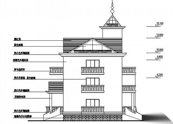 某三层农居建筑方案图cad施工图下载【ID:149917107】