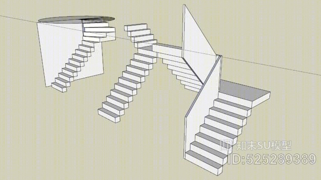 楼梯研究（米制）SU模型下载【ID:525289389】