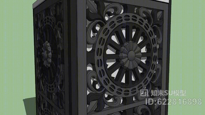 铸铁垃圾桶“瓦尔代”垃圾桶SU模型下载【ID:622816898】
