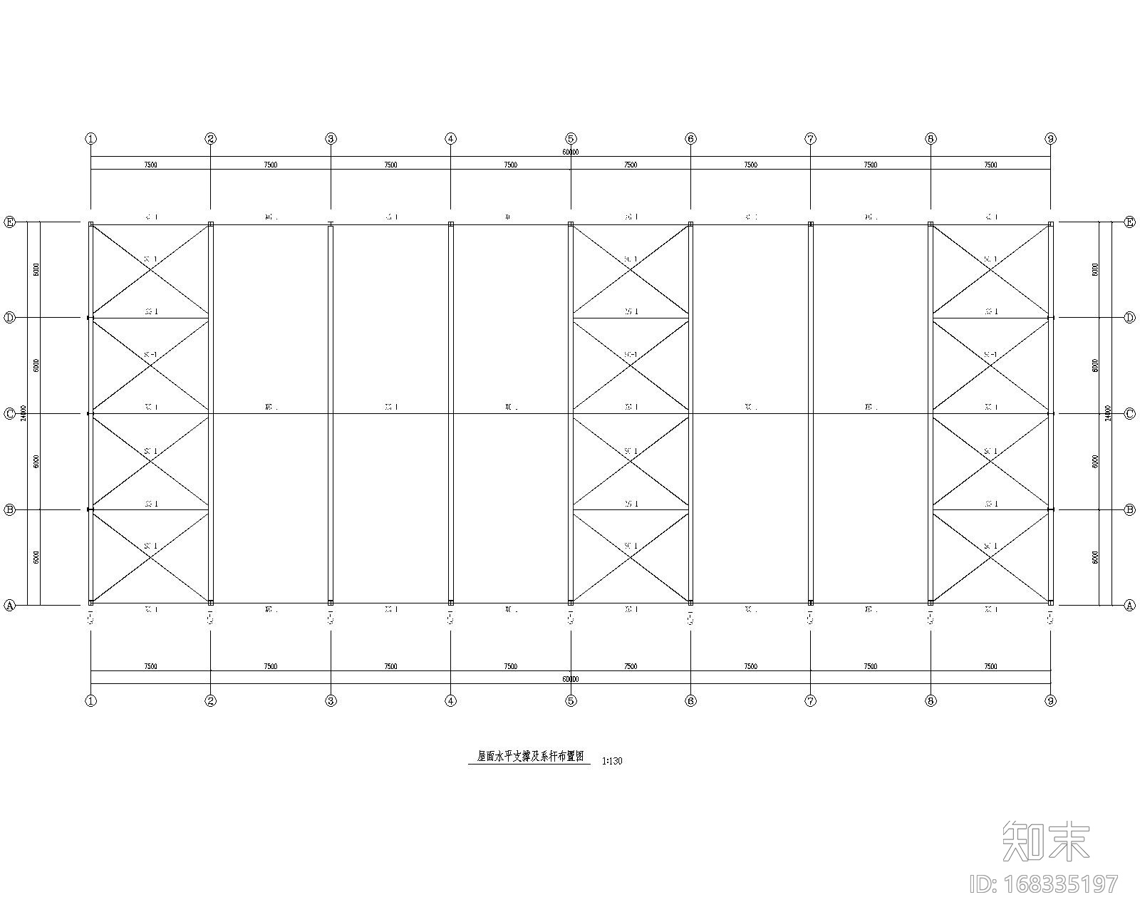 24米单跨钢结构门式刚架库房施工图（CAD）cad施工图下载【ID:168335197】