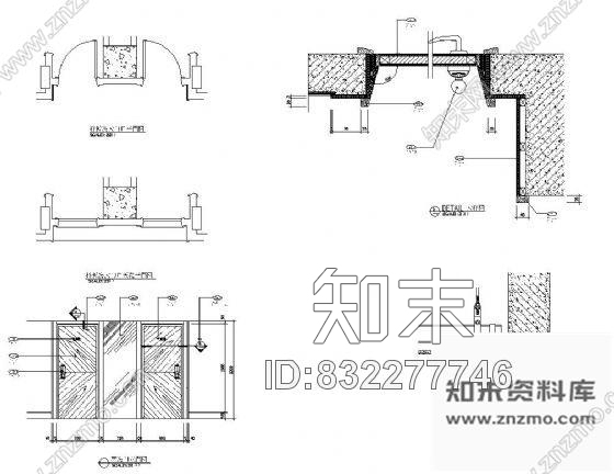 图块/节点门详图2cad施工图下载【ID:832277746】