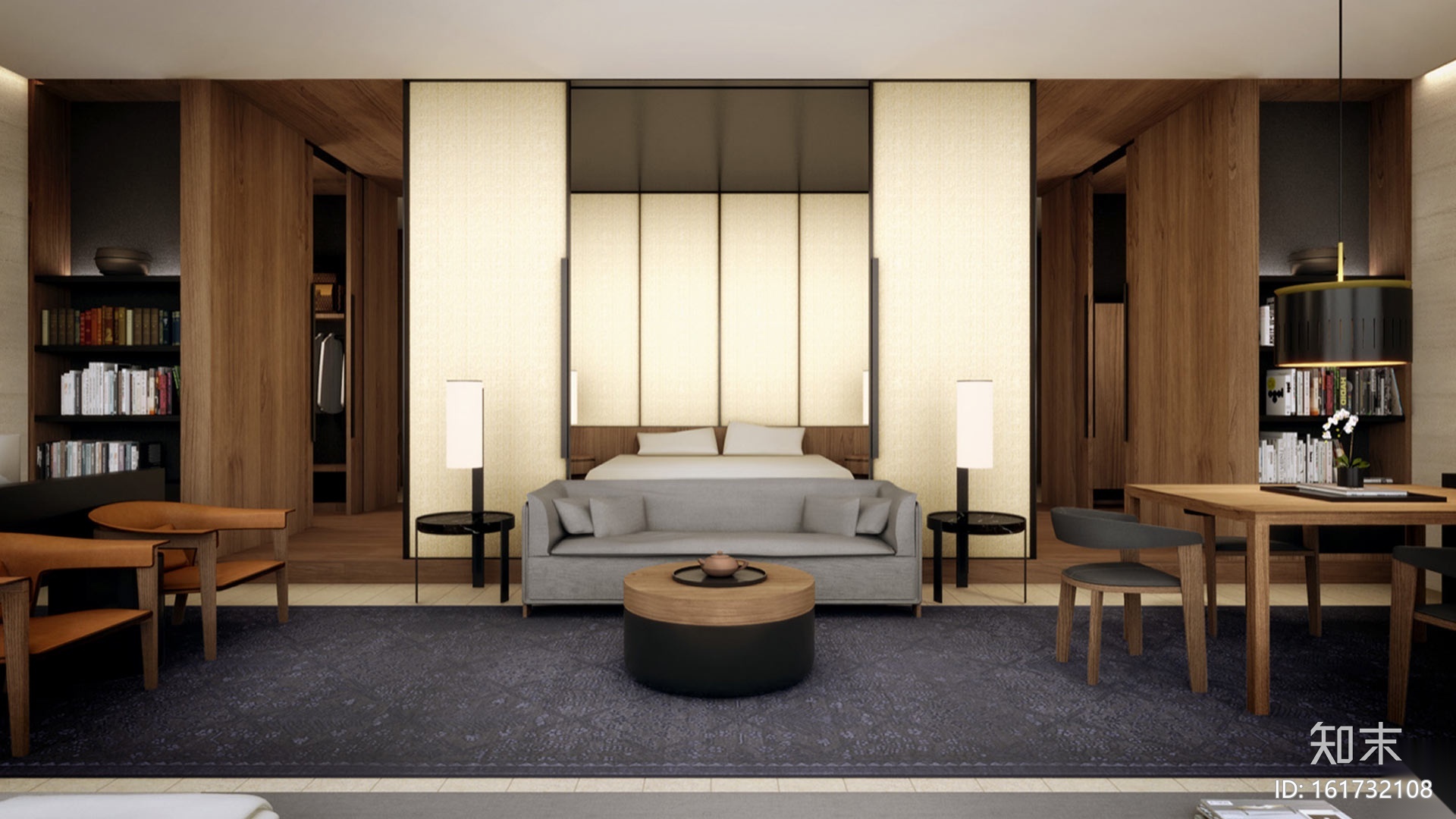 [福建]厦门璞尚酒店室内CAD施工图+效果图cad施工图下载【ID:161732108】