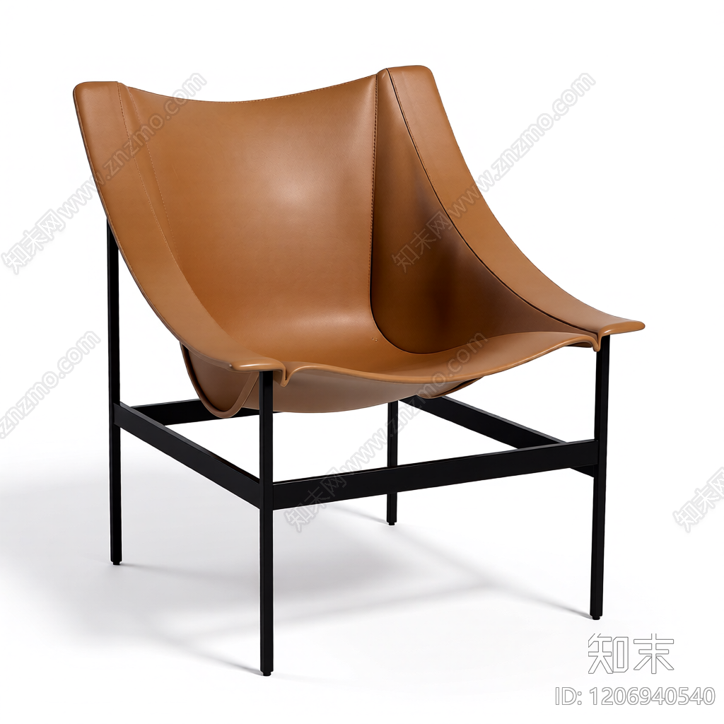 现代皮质扶手椅3D模型下载【ID:1206940540】